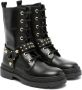 Versace Kids Medusa lace-up leather boots Black - Thumbnail 1