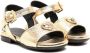 Versace Kids leather metallic finish sandals Gold - Thumbnail 1