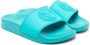 Versace Kids logo-embossed sliders Blue - Thumbnail 1