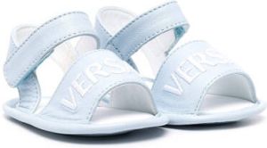Versace Kids logo-embroidered sandals Blue