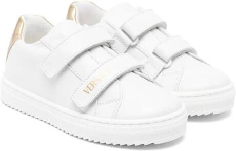 Versace Kids logo-print leather sneakers White