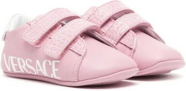 Versace Kids logo-print touch-strap sneakers Pink