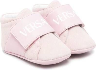Versace Kids logo-strap pre-walkers Pink