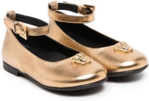 Versace Kids Medusa Head ballerina shoes Gold