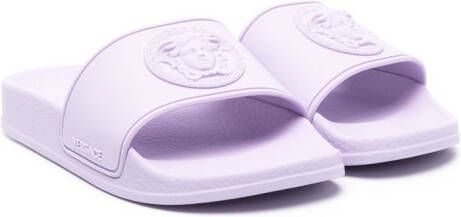 Versace Kids Medusa Head-detail open-toe sandals Purple