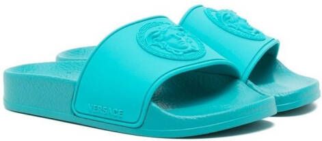 Versace Kids Medusa Head-detail open-toe slides Green