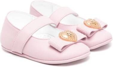 Versace Kids Medusa Head leather ballerina shoes Pink