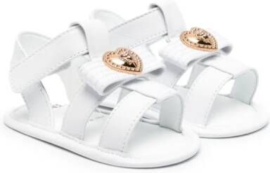 Versace Kids Medusa Head leather sandals White