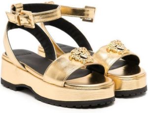 Versace Kids Medusa heart-motif sandals Gold