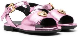 Versace Kids Medusa heart-plaque sandals Pink