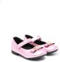 Versace Kids Medusa-plaque metallic leather ballerina shoes Pink - Thumbnail 1