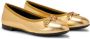 Versace Kids metallic leather ballerina shoes Gold - Thumbnail 1