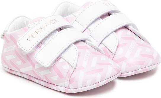 Versace Kids monogram touch-strap sneakers Pink