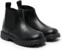 Versace Kids round-toe leather ankle boots Black - Thumbnail 1
