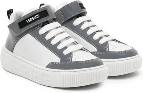 Versace Kids Greca high-top sneakers White