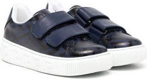 Versace Kids touch-strap leather sneakers Blue