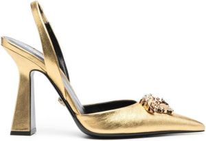Versace La Medusa 110mm slingback pumps Gold