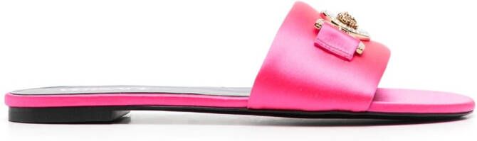 Versace La Medusa flat sandals Pink