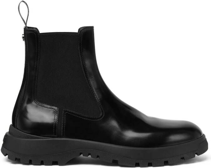 Versace leather Chelsea boots Black