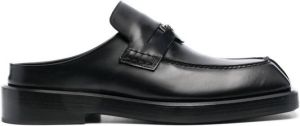 Versace leather penny-slot loafers Black