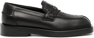 Versace leather studded loafers Black