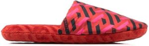 Versace logo monogram slippers Red