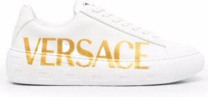 Versace logo-print lace-up sneakers White