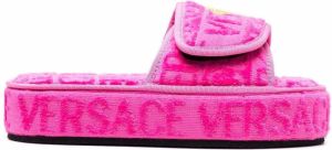 Versace logo-print open-toe slides Pink
