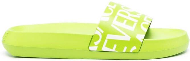 Versace logo-print slides Green