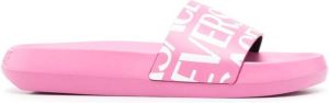 Versace logo-print slides Pink