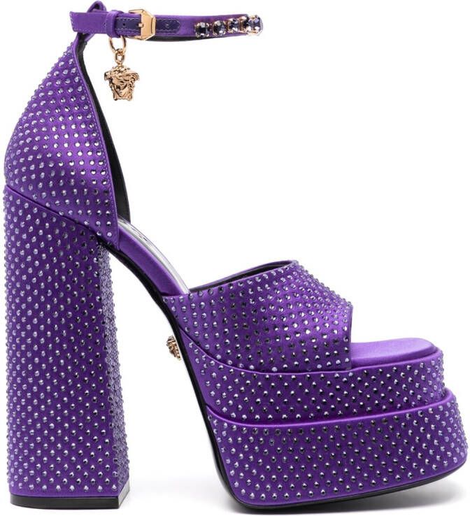 Versace Medus Aevitas platform sandals Purple