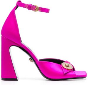 Versace Medusa 110mm satin sandals Pink