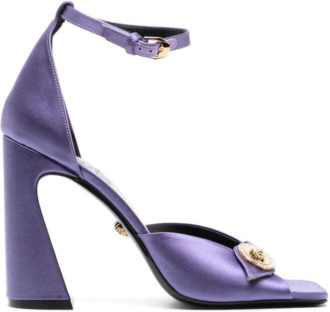 Versace Medusa 110mm satin sandals Purple