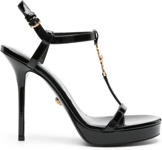 Versace Medusa '95 115mm patent sandals Black