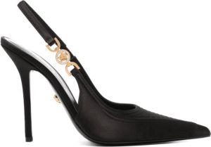 Versace Medusa '95 slingback satin pumps Black
