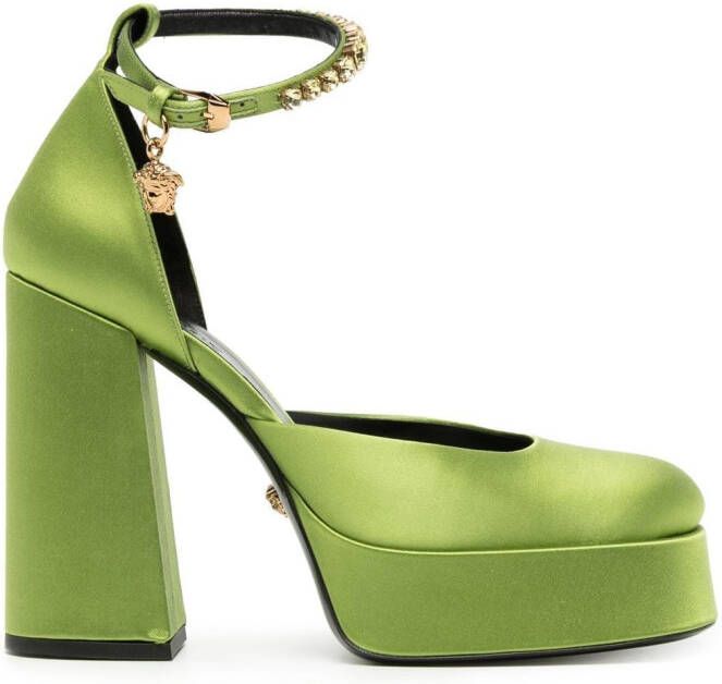 Versace Medusa Aevitas 125mm satin pumps Green