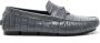 Versace Medusa croc-effect leather loafers Grey - Thumbnail 1