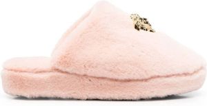 Versace Medusa faux-fur slippers Pink