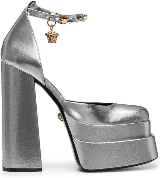 Versace Medusa Head-charm 160mm heeled pumps Silver