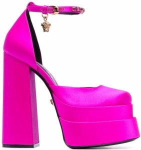 Versace Medusa Head charm platform sandals Pink