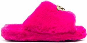 Versace Medusa Head faux-fur slides Pink