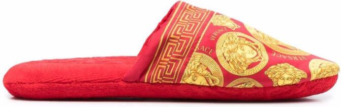 Versace Medusa Head motif slippers Red