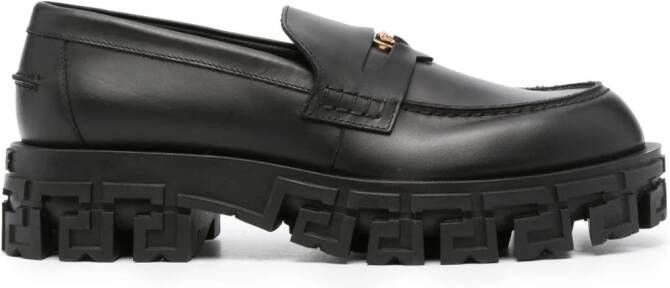 Versace Medusa-motif leather loafers Black