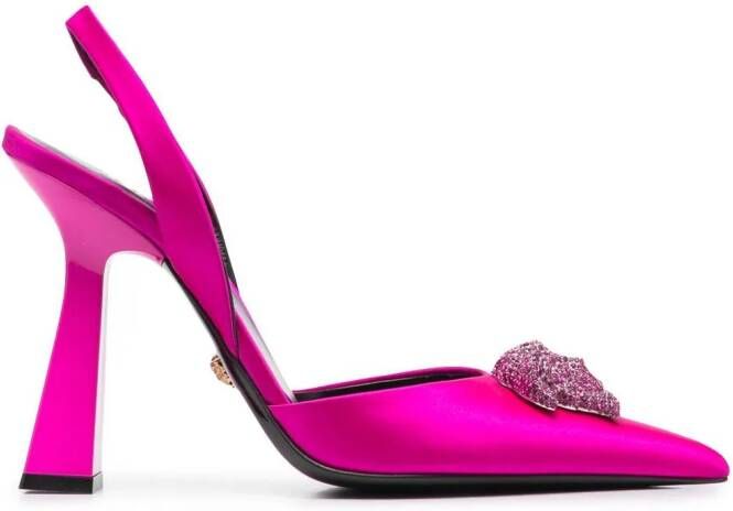 Versace Medusa-motif satin-finish pumps Pink