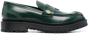 Versace medusa-plaque leather loafers Green
