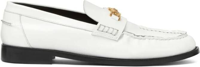Versace Medusa-plaque leather loafers White