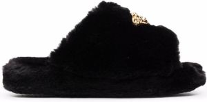 Versace Medusa-plaque open-toe slippers Black