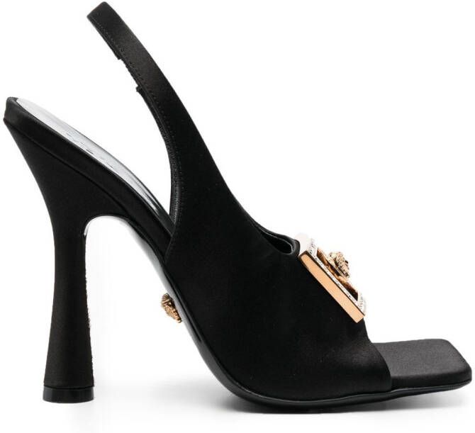 Versace medusa-plaque slingback sandals Black