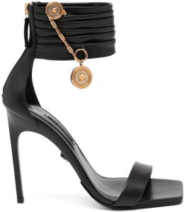 Versace Medusa Safety Pin leather sandals Black