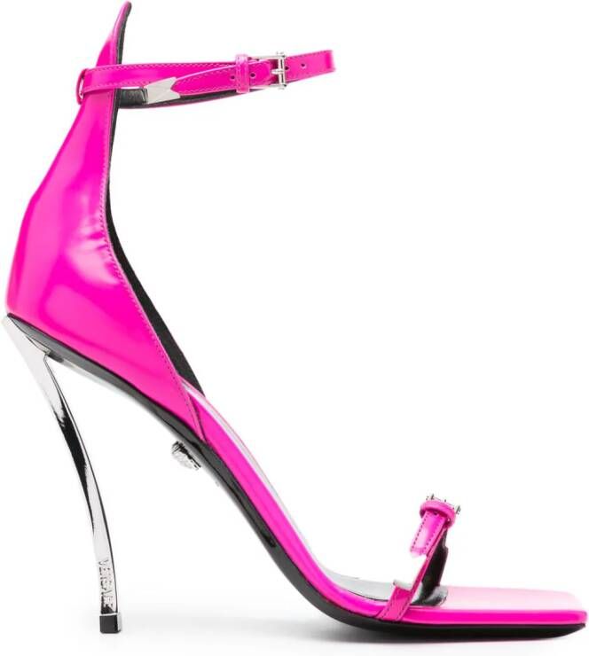 Versace Pin-Point 100mm leather sandals Pink